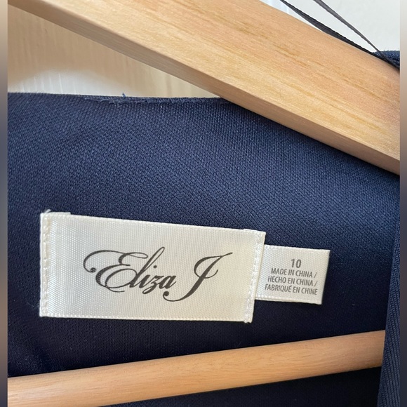 Navy Ruffle Eliza J Dress - Picture 5 of 11